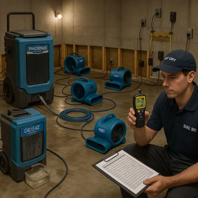 Structural Drying and Dehumidification process in Fisher, IL